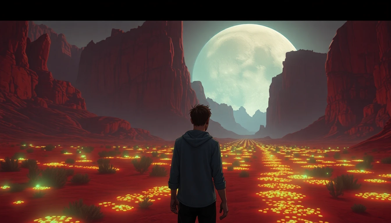 Crimson Valley Farm - mystical landscape with glowing valley